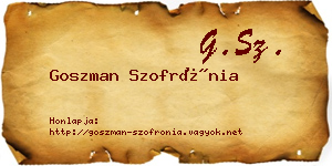 Goszman Szofrónia névjegykártya